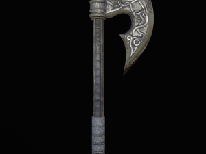 axe viking low poly 6 texture options and high poly 3D Modell
