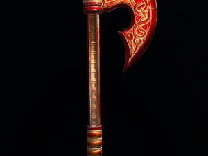 axe viking low poly 6 texture options and high poly 3D Modell