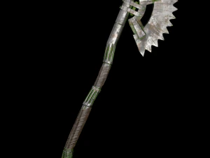 steampunk axe low poly 6 texture options and high poly 3D Model