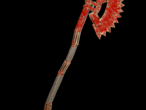 steampunk axe low poly 6 texture options and high poly 3D Model