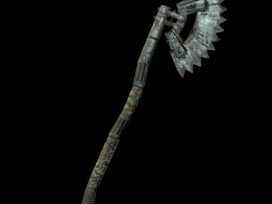 steampunk axe low poly 6 texture options and high poly 3D Model