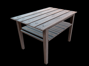 table trees low poly 6 texture options and high poly 3D Model