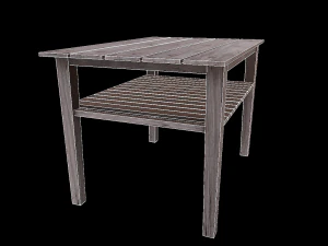 table trees low poly 6 texture options and high poly 3D Model