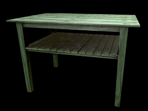 table trees low poly 6 texture options and high poly 3D Model