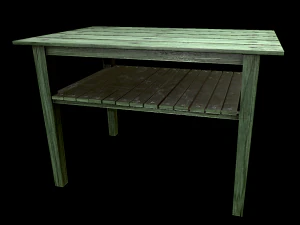 table trees low poly 6 texture options and high poly 3D Model