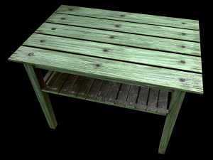 table trees low poly 6 texture options and high poly 3D Model