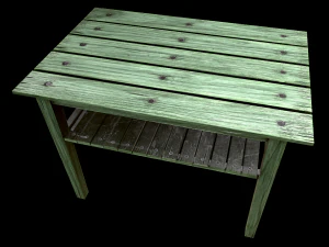 table trees low poly 6 texture options and high poly 3D Model