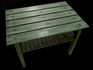 table trees low poly 6 texture options and high poly 3D Model