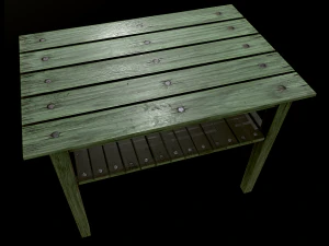 table trees low poly 6 texture options and high poly 3D Model