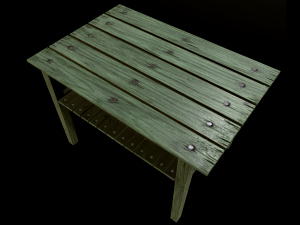 table trees low poly 6 texture options and high poly 3D Model
