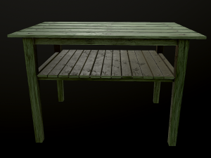 table trees low poly 6 texture options and high poly 3D Model