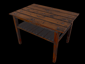 table trees low poly 6 texture options and high poly 3D Model