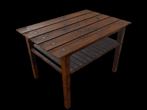 table trees low poly 6 texture options and high poly 3D Model
