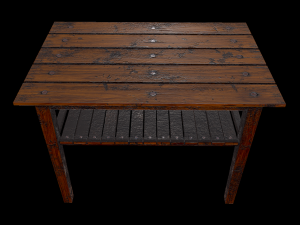 table trees low poly 6 texture options and high poly 3D Model