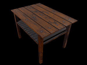 table trees low poly 6 texture options and high poly 3D Model