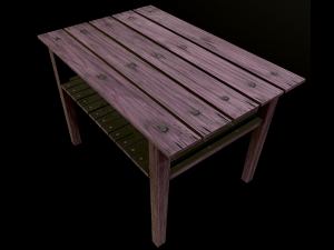 table trees low poly 6 texture options and high poly 3D Model