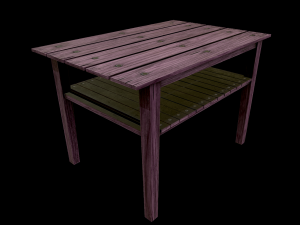 table trees low poly 6 texture options and high poly 3D Model