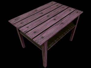 table trees low poly 6 texture options and high poly 3D Model
