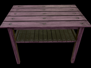 table trees low poly 6 texture options and high poly 3D Model