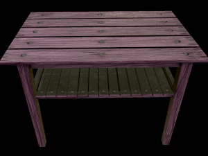 table trees low poly 6 texture options and high poly 3D Model
