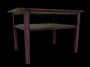 table trees low poly 6 texture options and high poly 3D Model