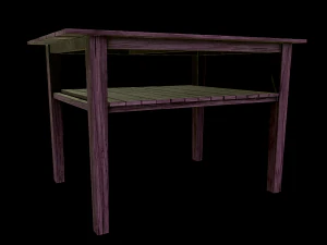 table trees low poly 6 texture options and high poly 3D Model