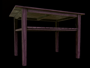 table trees low poly 6 texture options and high poly 3D Model