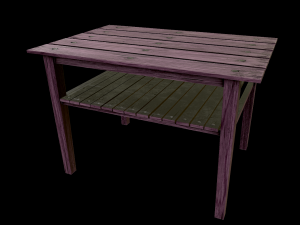 table trees low poly 6 texture options and high poly 3D Model