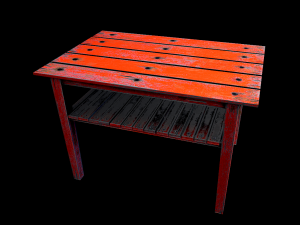 table trees low poly 6 texture options and high poly 3D Model