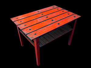 table trees low poly 6 texture options and high poly 3D Model