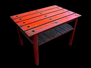 table trees low poly 6 texture options and high poly 3D Model