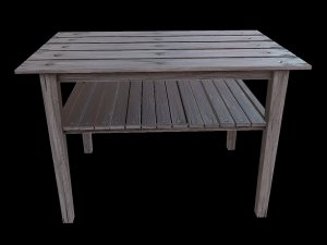 table trees low poly 6 texture options and high poly 3D Model