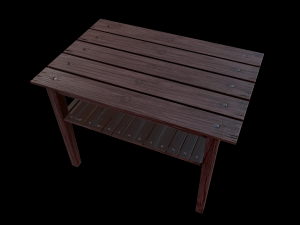 table trees low poly 6 texture options and high poly 3D Model