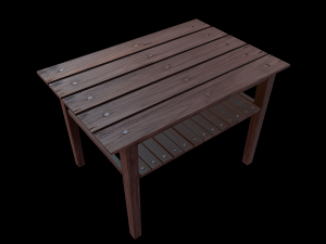 table trees low poly 6 texture options and high poly 3D Model