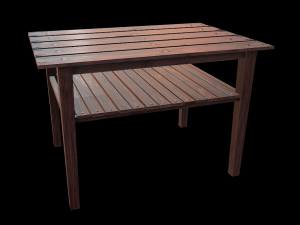 table trees low poly 6 texture options and high poly 3D Model