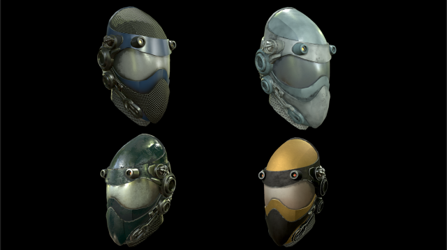 helmet sci fi 4 texture options low and high poly 3D Model .c4d .max .obj .3ds .fbx .stl .blend 