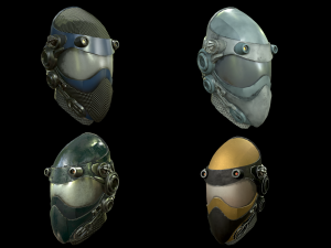 helmet sci fi 4 texture options low and high poly 3D Model