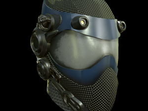 helmet sci fi 4 texture options low and high poly 3D Model