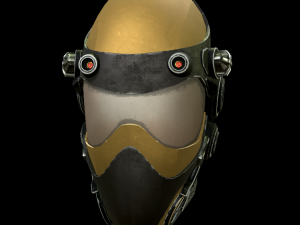 helmet sci fi 4 texture options low and high poly 3D Model