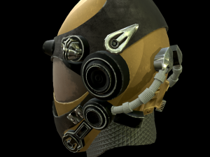 helmet sci fi 4 texture options low and high poly 3D Model