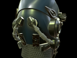 helmet sci fi 4 texture options low and high poly 3D Model