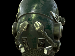 helmet sci fi 4 texture options low and high poly 3D Model