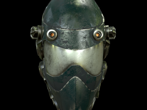helmet sci fi 4 texture options low and high poly 3D Model