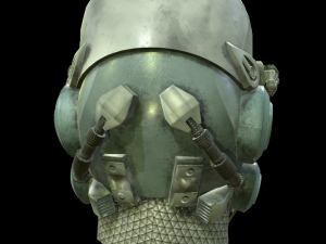 helmet sci fi 4 texture options low and high poly 3D Model