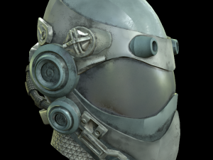 helmet sci fi 4 texture options low and high poly 3D Model