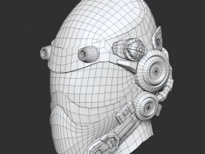 helmet sci fi 4 texture options low and high poly 3D Model