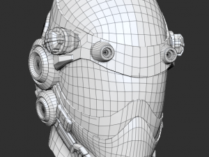 helmet sci fi 4 texture options low and high poly 3D Model
