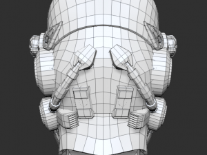helmet sci fi 4 texture options low and high poly 3D Model