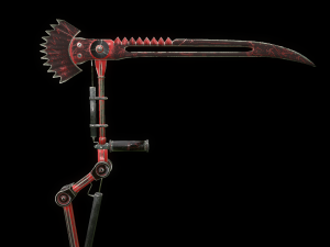 scythe steampunk low poly 4 texture options and high poly Modèle 3D
