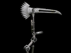 scythe steampunk low poly 4 texture options and high poly Modèle 3D